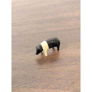 Mini black white pig farm animal zoo Village accessory decor